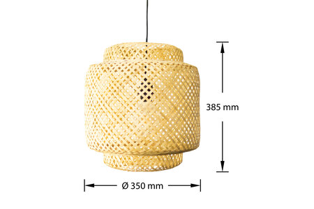 Bamboe Hanglamp, Handgemaakt, Naturel, ⌀35 cm