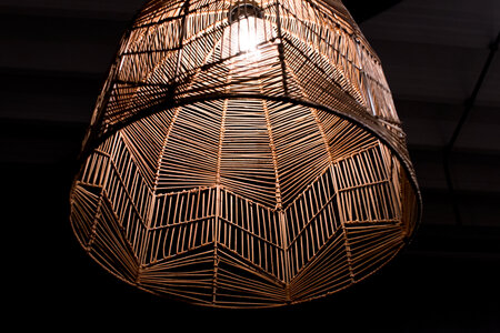 Rotan / Rieten Hanglamp, Handgemaakt, Naturel, ⌀45 cm