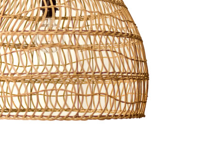 Rotan / Rieten Hanglamp, Handgemaakt, Naturel, ⌀60 cm