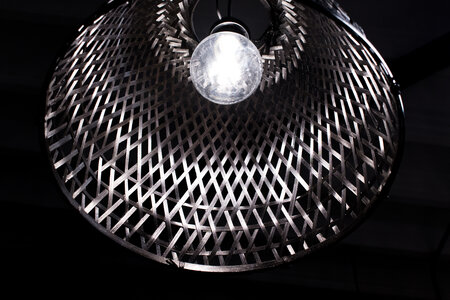 Bamboe Hanglamp, Handgemaakt, Zwart, ⌀40 cm