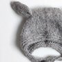 WOLLIES Amsterdam - Baby Strikmutsje - 100% Alpacawol - Grijs - 0-3 maanden