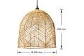 Rotan / Rieten Hanglamp, Handgemaakt, Naturel, ⌀45 cm