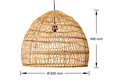 Rotan / Rieten Hanglamp, Handgemaakt, Naturel, ⌀60 cm