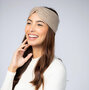 WOLLIES Amsterdam Hoofdband Dames - 100% Merino Wol - Maat M - Amandel