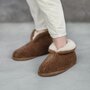 WOLLIES Amsterdam - 100% Merinowol Hoge Pantoffels - Bruin - Maat 40-41